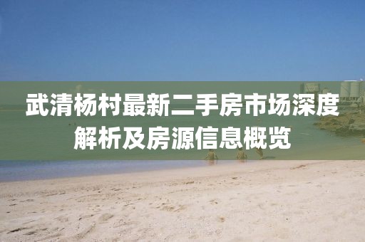 武清楊村最新二手房市場深度解析及房源信息概覽