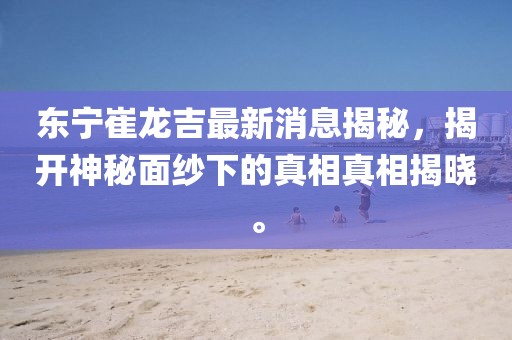 東寧崔龍吉最新消息揭秘，揭開神秘面紗下的真相真相揭曉。