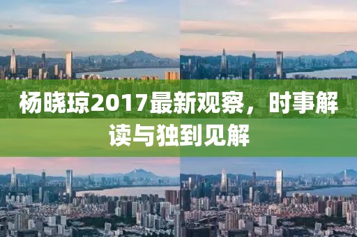 楊曉瓊2017最新觀察，時事解讀與獨到見解