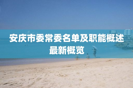 安慶市委常委名單及職能概述最新概覽