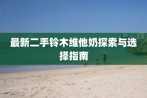 最新二手鈴木維他奶探索與選擇指南