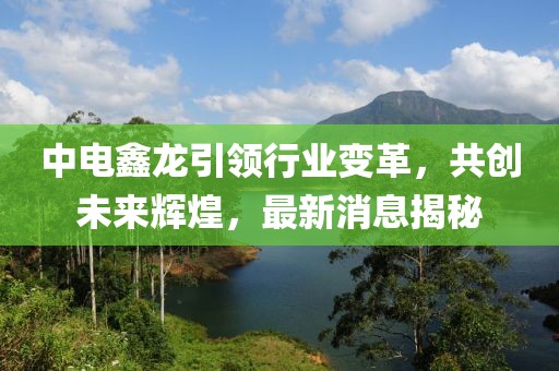 中電鑫龍引領(lǐng)行業(yè)變革，共創(chuàng)未來輝煌，最新消息揭秘