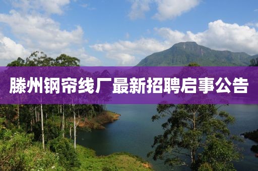 滕州鋼簾線廠最新招聘啟事公告