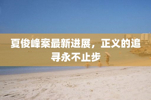 夏俊峰案最新進(jìn)展，正義的追尋永不止步