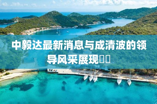 中毅達(dá)最新消息與成清波的領(lǐng)導(dǎo)風(fēng)采展現(xiàn)??