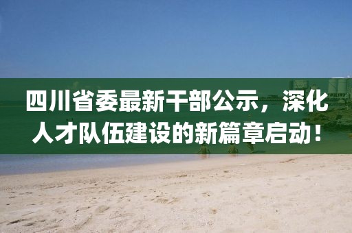 四川省委最新干部公示，深化人才隊(duì)伍建設(shè)的新篇章啟動(dòng)！