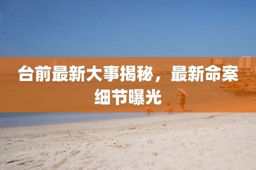 臺前最新大事揭秘，最新命案細節(jié)曝光