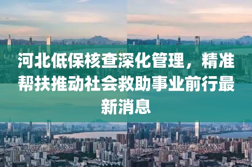 河北低保核查深化管理，精準(zhǔn)幫扶推動(dòng)社會(huì)救助事業(yè)前行最新消息