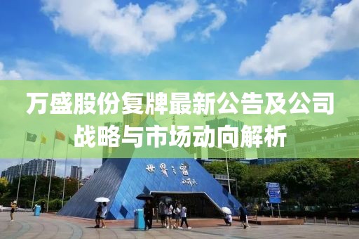 萬盛股份復(fù)牌最新公告及公司戰(zhàn)略與市場動向解析